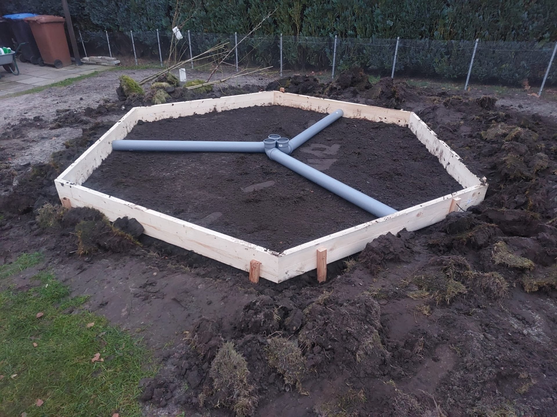 Fundament für eine Grillkota