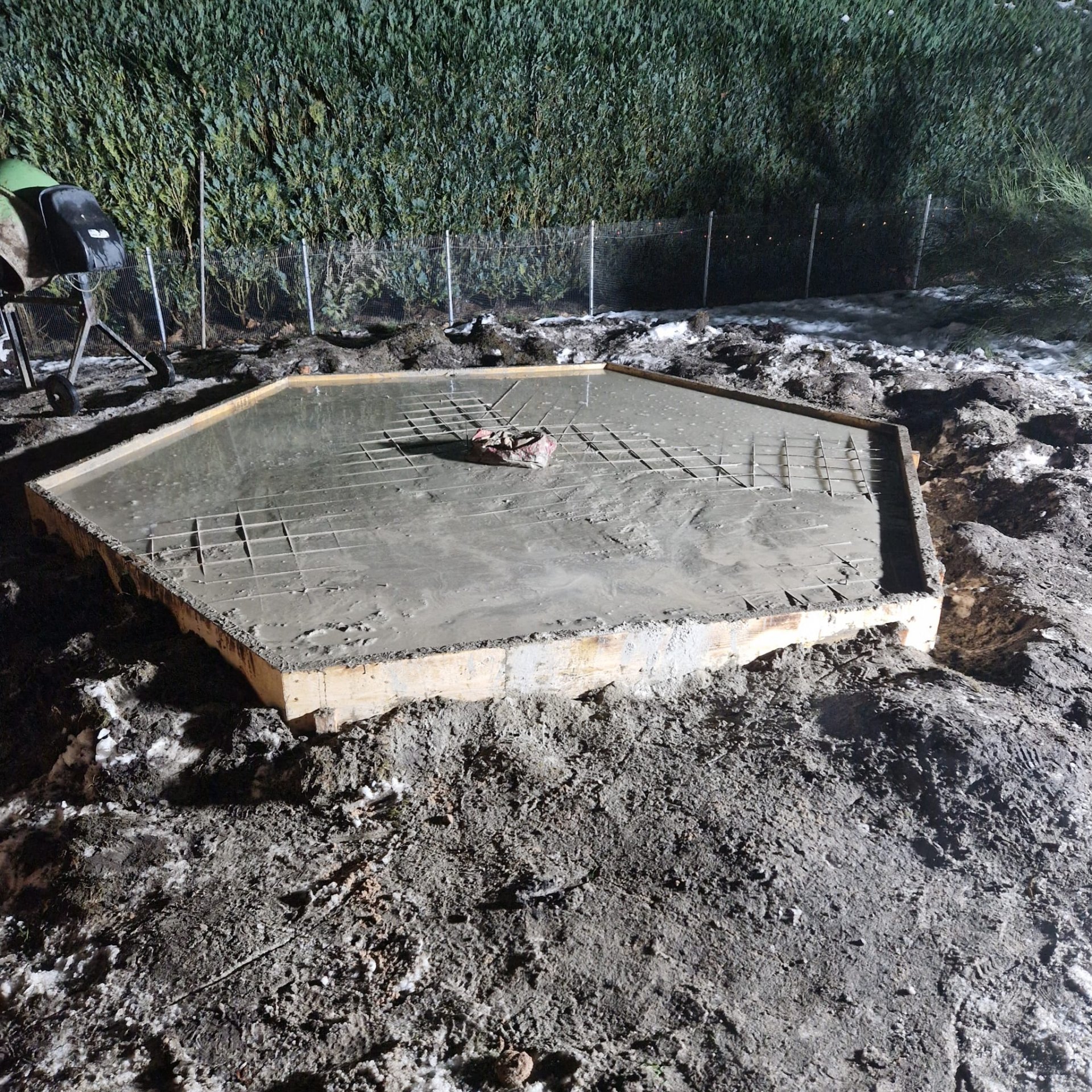 Fundament für eine Grillkota